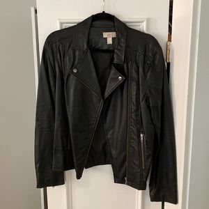 Loft Black Leather Jacket size large